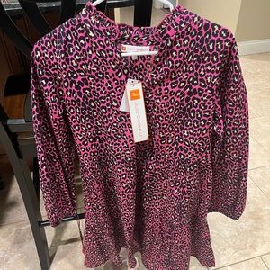 Jude Connally Monaco mini leopard rosewood dress.  Size snail.  New with tags